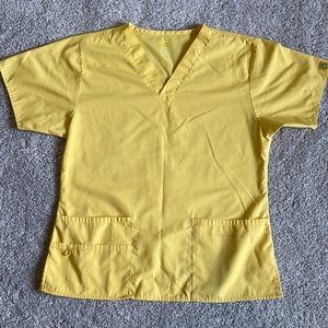 🌟 5/$20 Wonderwink Yellow Scrub Top
